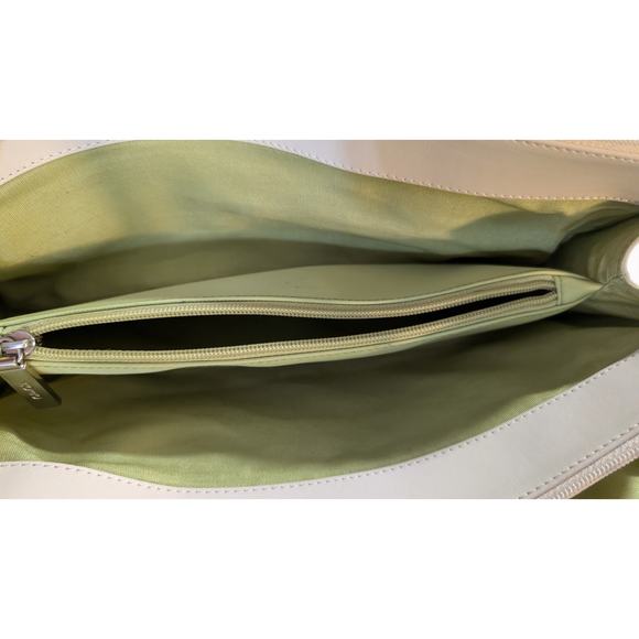 Vintage Y2K Boho Beige Leather Shoulder Strap  q - Picture 9 of 14